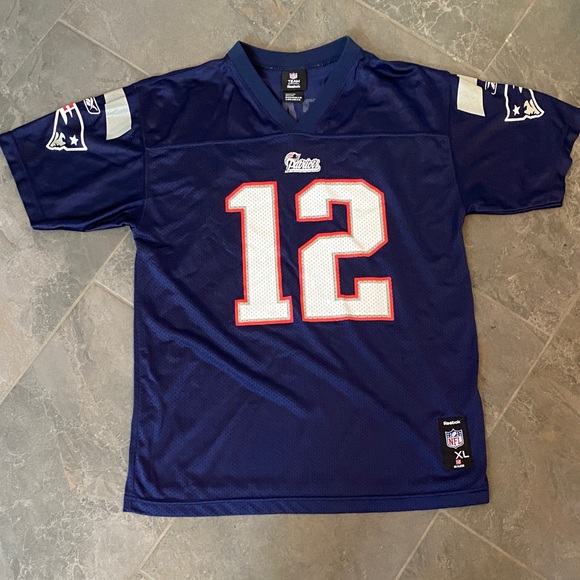 Reebok Navy Blue Brady Patriots Jersey - Picture 3 of 7